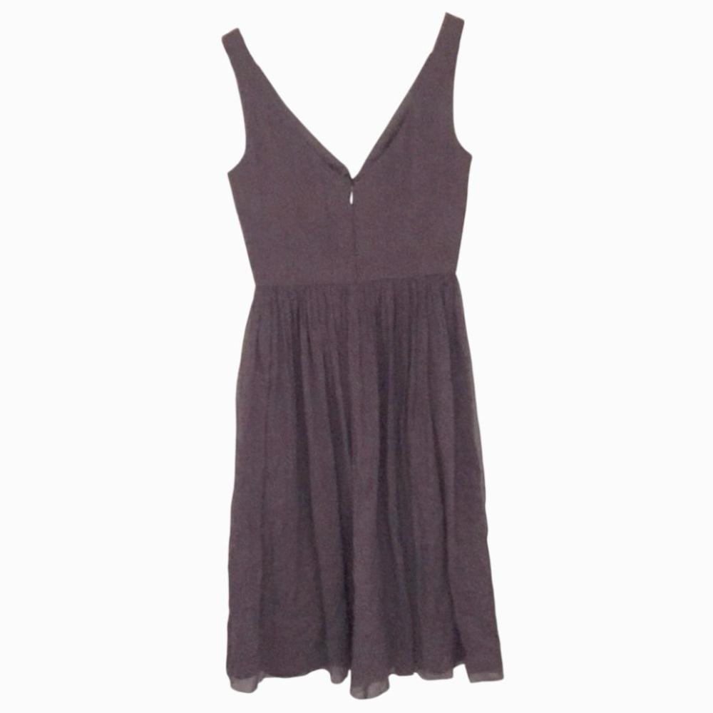 J. Crew Brown Silk Chiffon Sleeveless V Neck Bridesmaid Corset Cocktail Dress 4P - Picture 2 of 7